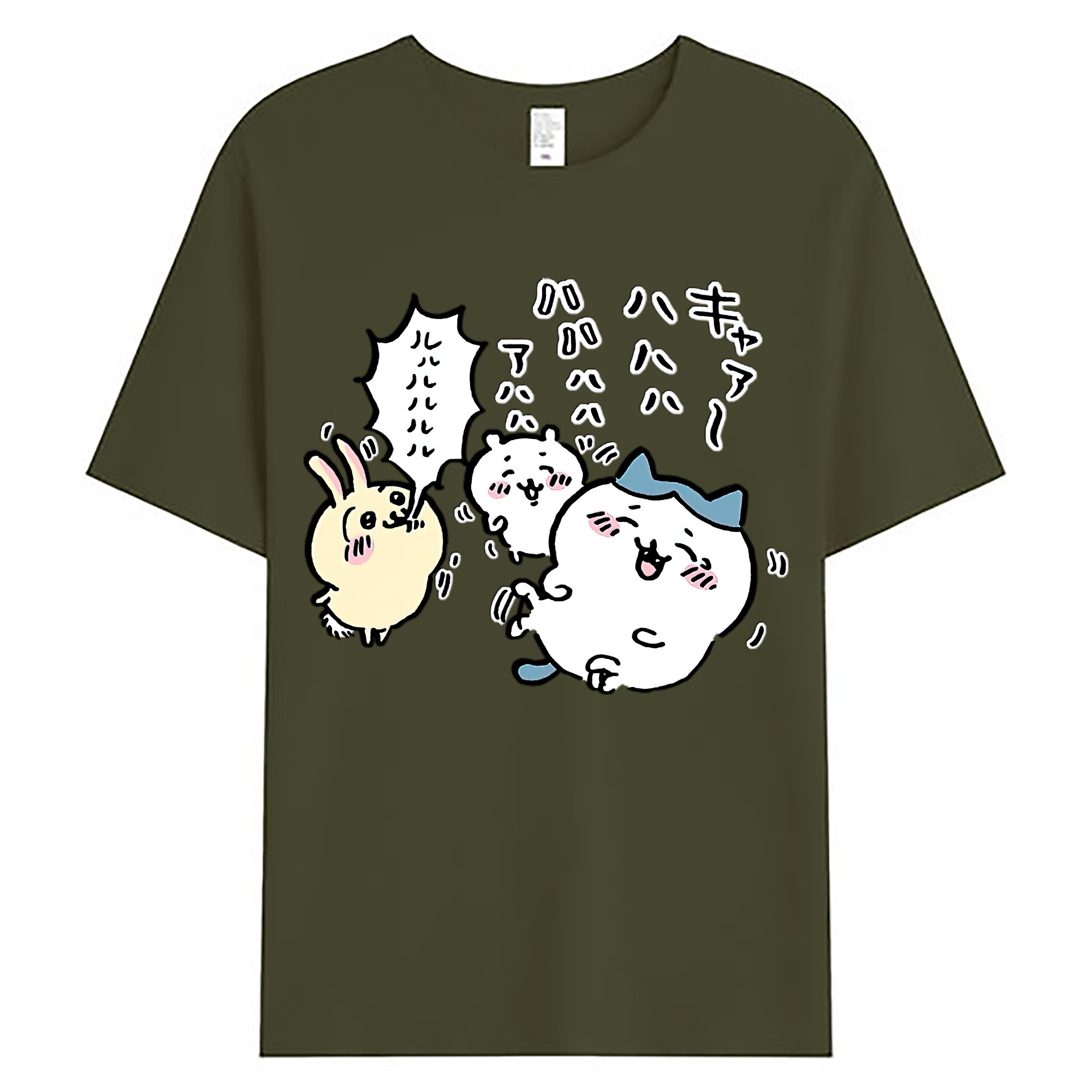 （画像用） ちいかわ うさぎ Chii-kawa usagi 綿100％ メンズ半袖Tシャツ｜肌触りやわらか＆通気性